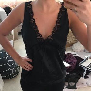 Satin black blouse